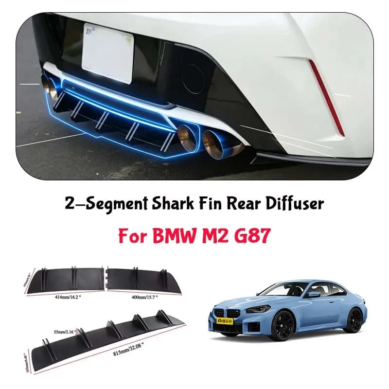 For BMW M2 G87 Shark Fin Rear Diffuser Split Chassis Spoiler Auto Aerodynamic Parts Aerodynamic Modification