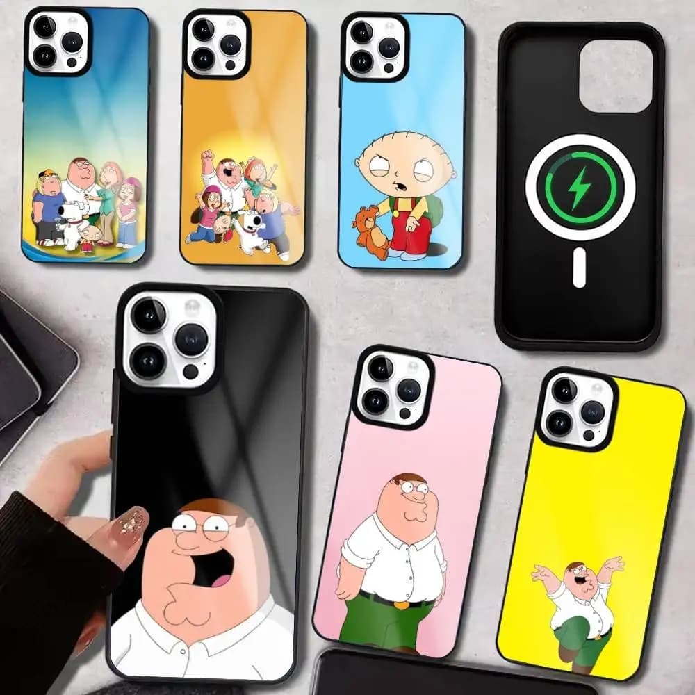 F-Family Cartoon G-Guy Phone Case For IPhone17 16 15 14 13 12 11 Plus Pro Max Plus Wireless Charger Cover Funda
