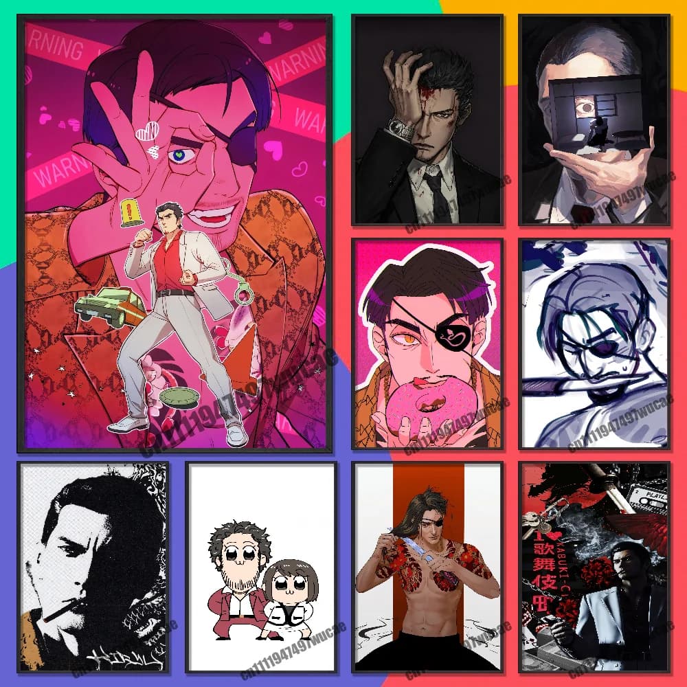 For Yakuza 0 Game Poster Cover Wall Sticker Bedroom Custom Self-adhesive Decoration Fans Playbill