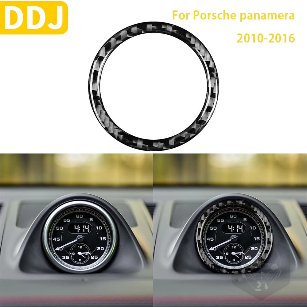For Porsche Panamera 2010-2016 Accessories Car Carbon Fiber Interior Instrument Central Circle Trim Sticker Decoration