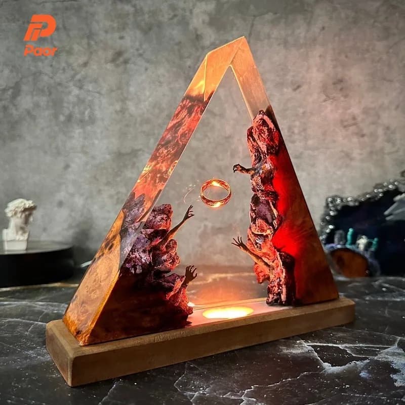 Resin Wooden Night Light Bedroom Ornament Luxury Creative Art Ornaments Aesthetic Modern Ornament Home Decorations