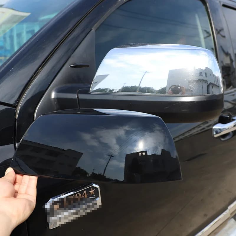 For Toyota Tundra Crew Max 2008-2021 Sequoia ABS Black Car Rearview Side Mirror Decorate Cover Trim Sticker Exterior Accessorie
