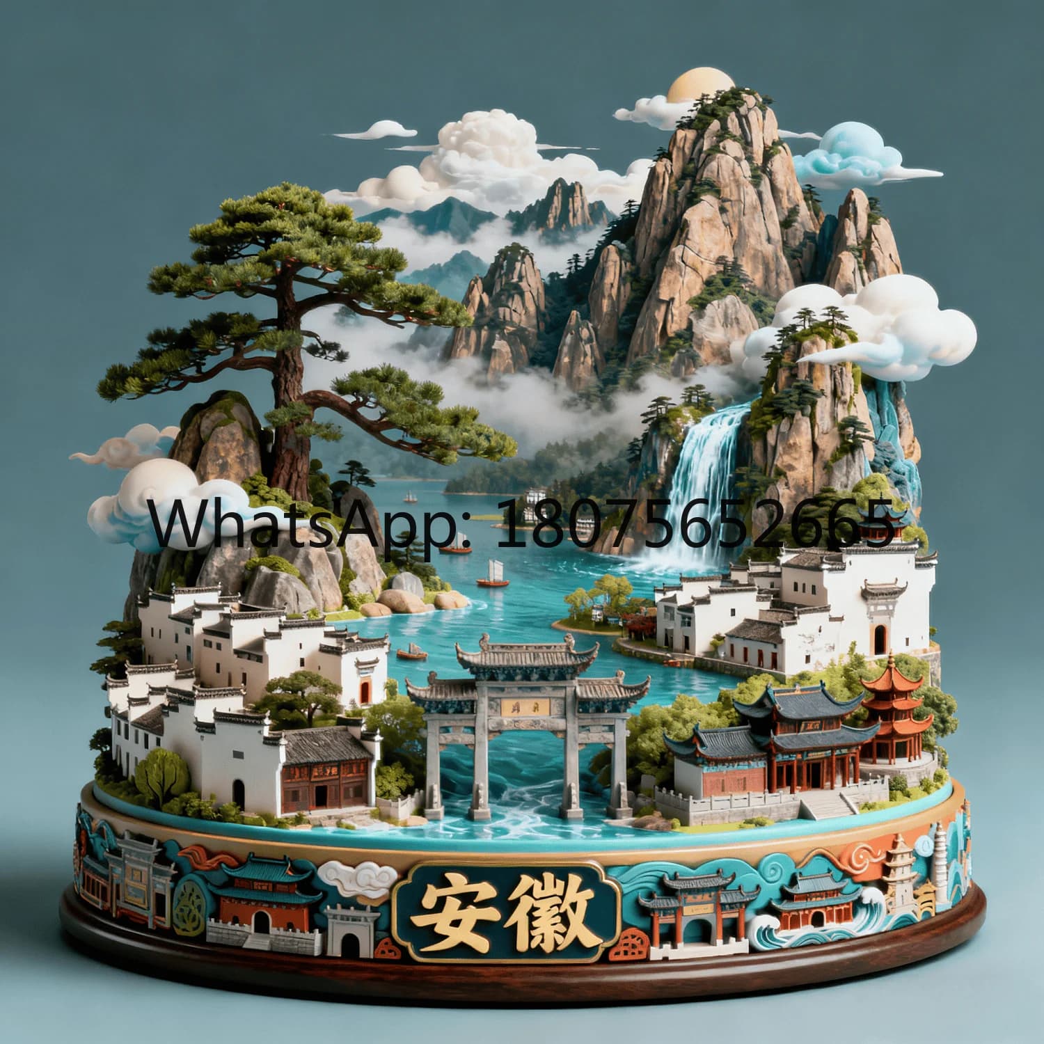 Metal 3d fridge magnets - anhui cultural & creative souvenirs for tourist attractions
