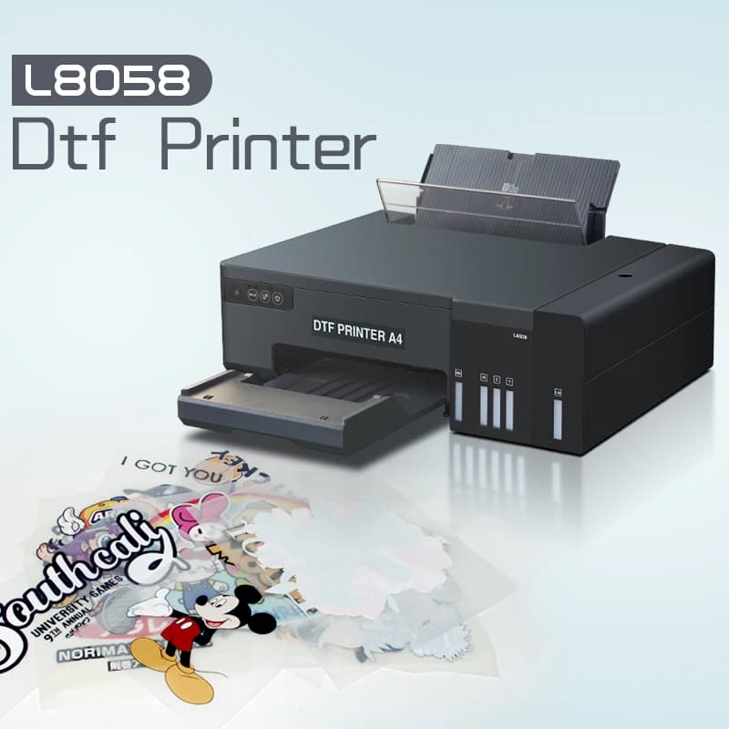 Small Business Use DTF Film Printer A4 L8058 DTF Printer for DIY Tshirt Logo Printing