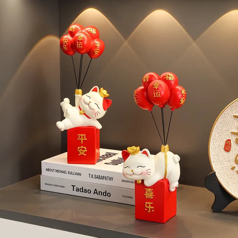HYS Home Furnishing Entrance Decoration Lucky Cat Household New Home Decoration Gifts Living Room Opening Decoration
