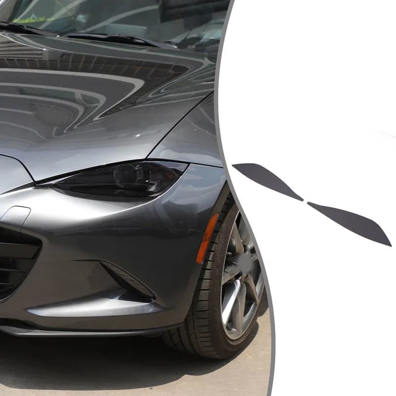 2-Piece Set TPU Black For Mazda MX5 MX-5 ND 2016-2025+ Car Styling Headlight Film Decorative Sticker Car Exterior Accessories