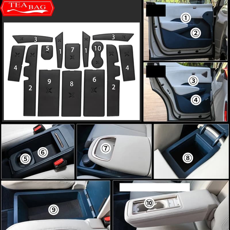 For Zeekr X 2024 2023 Car Styling PU Leather Door Slot Mat Car Adaptor Storage Mat Decorative Dustproof Placemat Auto Accessory