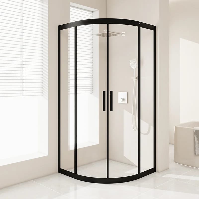 LH shower room glass partition dry and wet separation integrated arc fan stainless steel partition