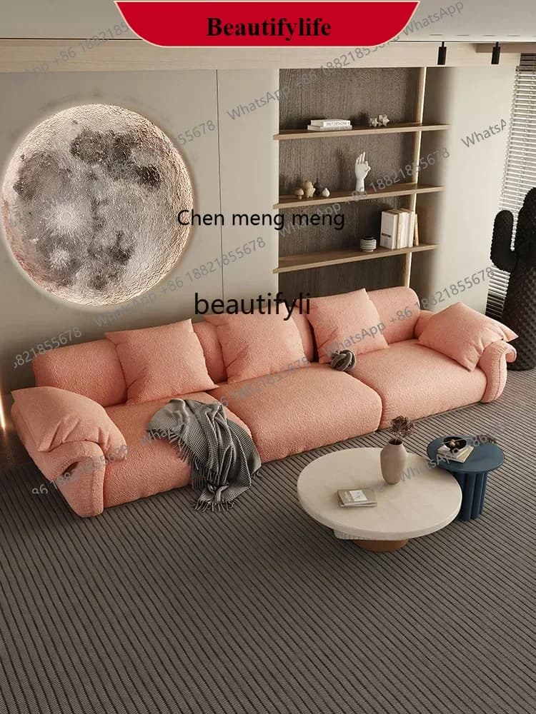 G153 S Light Luxury French Cream Style Living Room Fabric Craft Sofa Lazy Straight Row Vintage Sofa