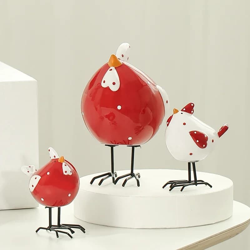Home And Garden Decorations For Home 2026 Creative Nordic Porcelain Chicken Artware Ornaments Cute Room Decoration Accessories