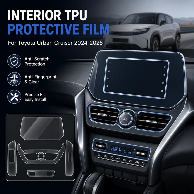 Interior TPU Film For Toyota Urban Cruiser 2024 2025 Car Protective Sticker Anti-scratch Navigation Screen Door Lifter