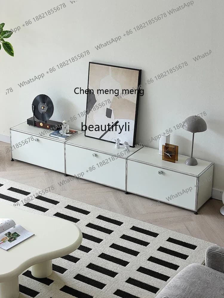 cc182l Modern Minimalist Living Room Stainless Steel Mid-Ancient Storage Locker Module Cabinet