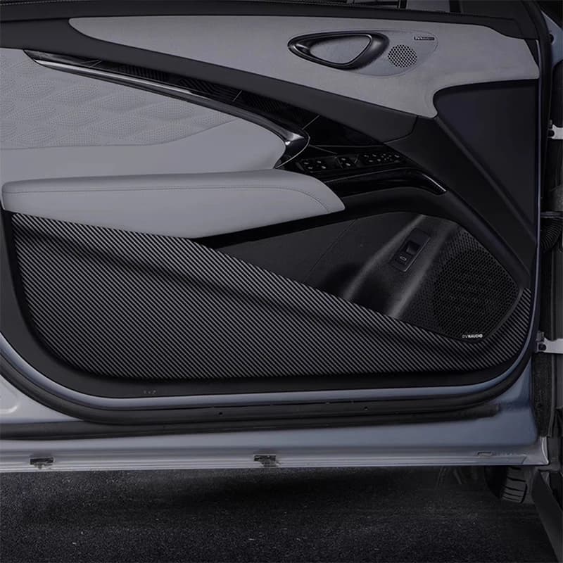 For BYD SEAL ATTO 4 EV 2022-2025 Car Door Anti Kick Pad Carbon Fiber Leather Texture Anti Dirt Protective Sticker Auto Accessory