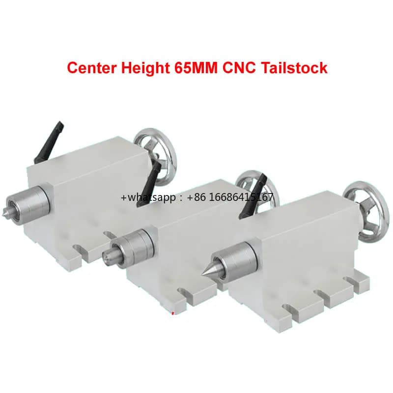 Center Height 65MM Movable CNC Tailstock Telescopic Stroke 50MM For 4 Axis MT2 Rotary Axis Wood Router Engraving Machine