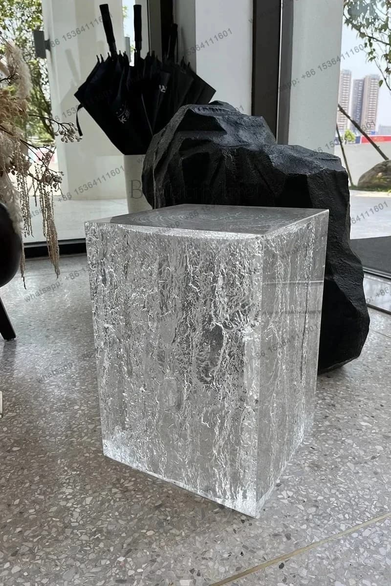 Designer creative high transparency, resin low stool, bedroom  living room  sofa side a few household shoe changing stools