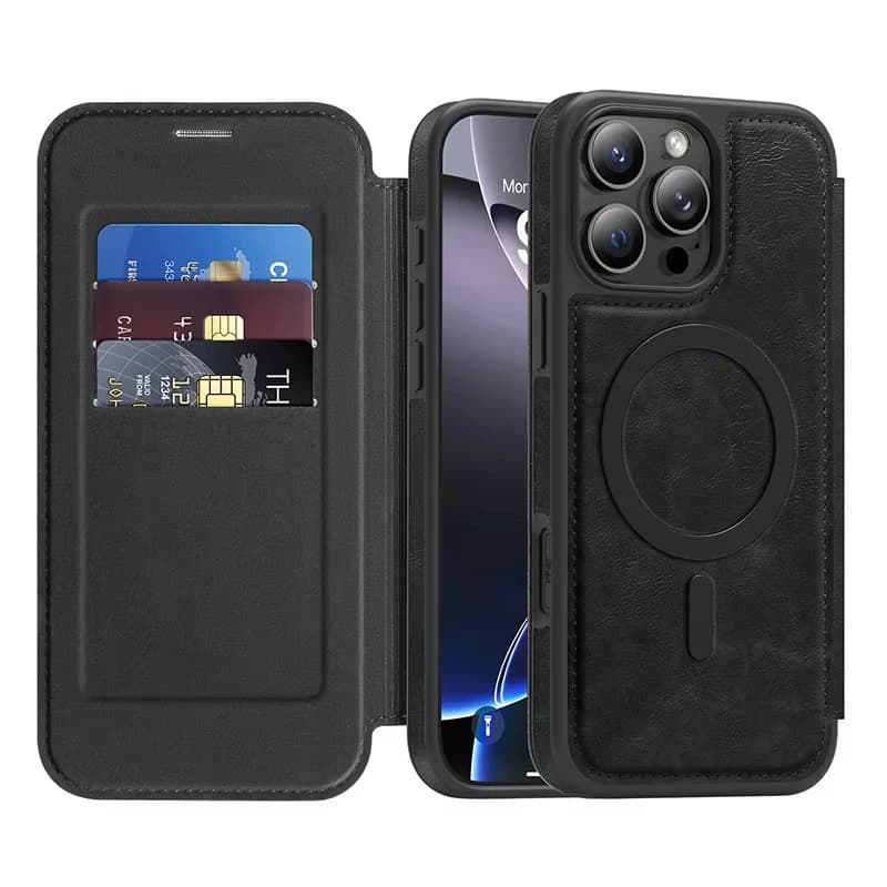 2 In 1 Detachable Cards Solt Leather Case For iPhone 16 Pro Max 15 Plus 14 13 12 11 16E For MagSafe RFID Blocking Wallet Cover