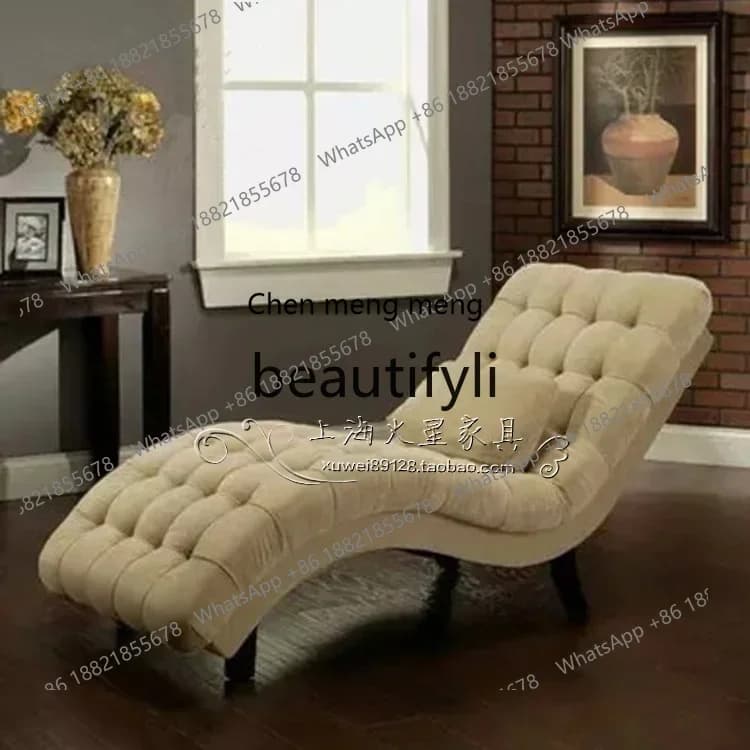 European modern simple fabric concubine couch beauty couch American rural retro concubine chair, concubine sofa9344