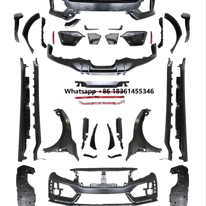 For 2016-2020  Hatchback Top quality Top quality Upgrade to CIVIC FK8 Wide Body Kit