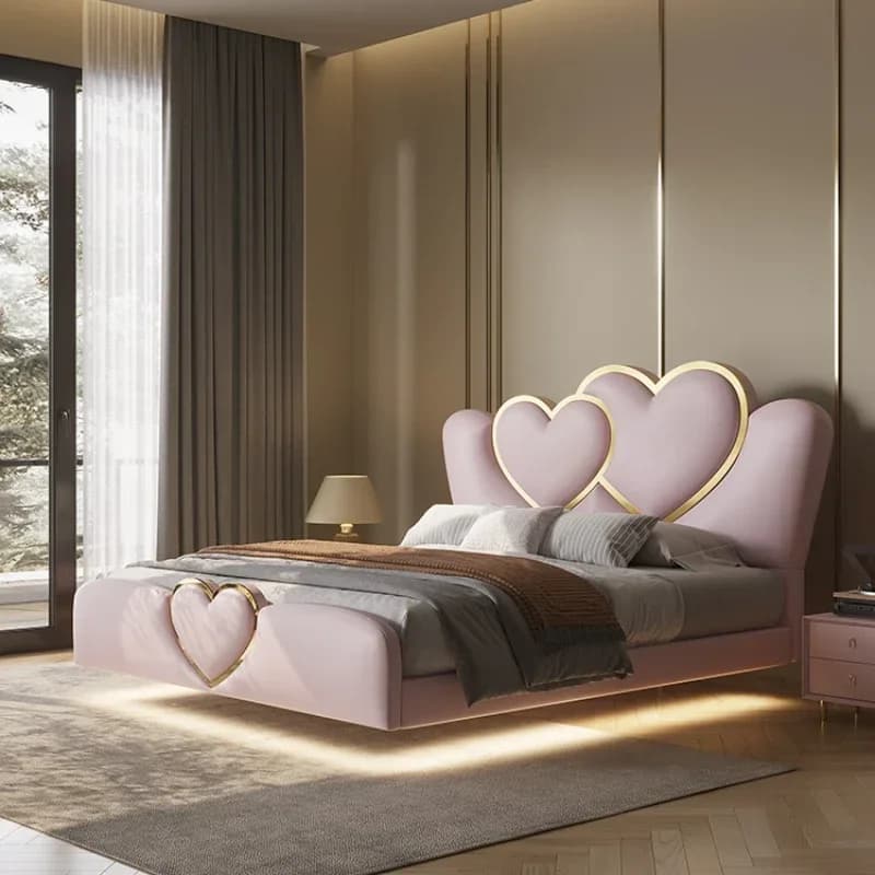 Unique Aesthetic Princess Bed Frame Nightstands King Size Bed Frame Sleeping Storage Muebles Para Dormitorio Bedroom Furniture
