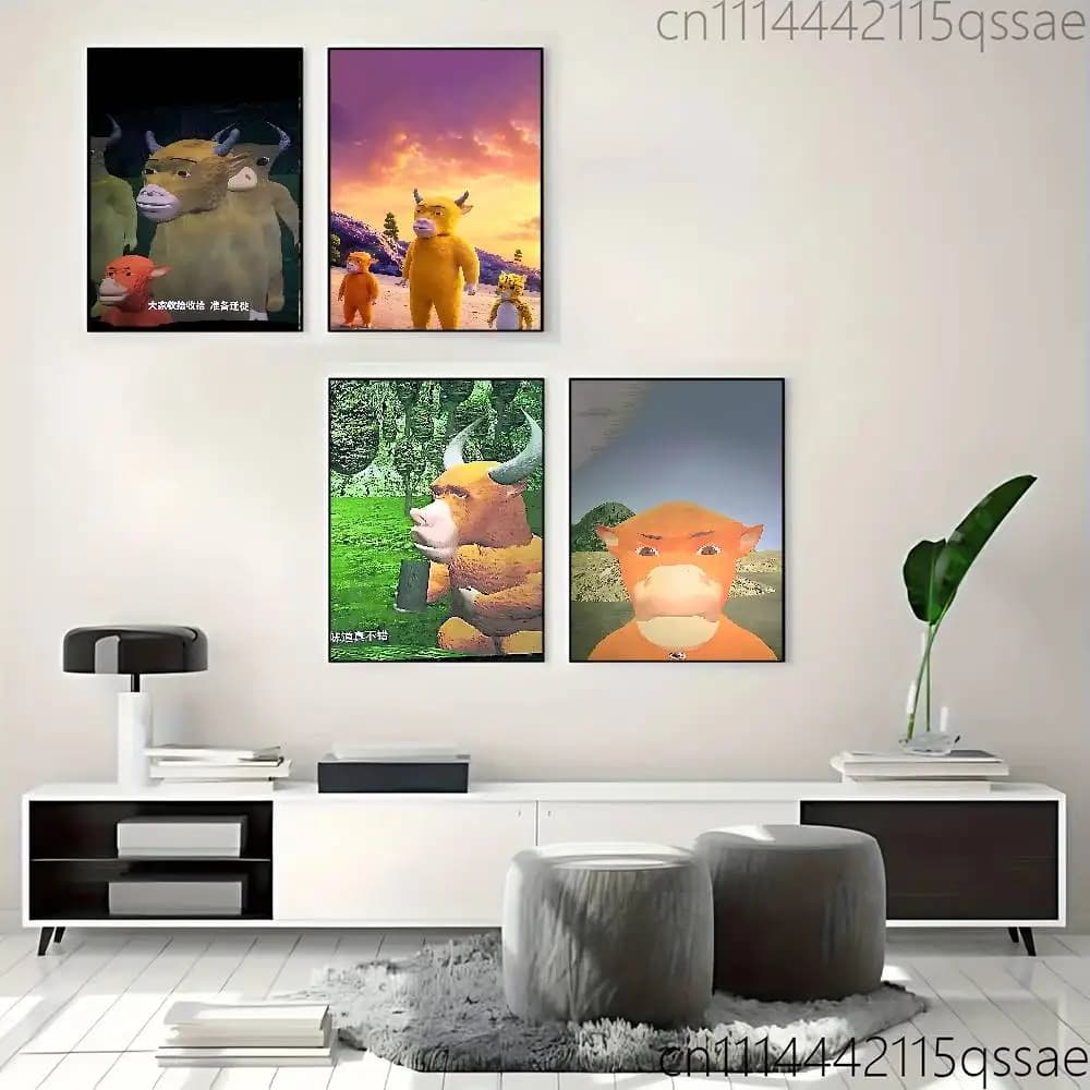 N-Niu L-Lai Poster Self-adhesive Art Waterproof Paper Sticker Coffee House Bar Room Wall Decor