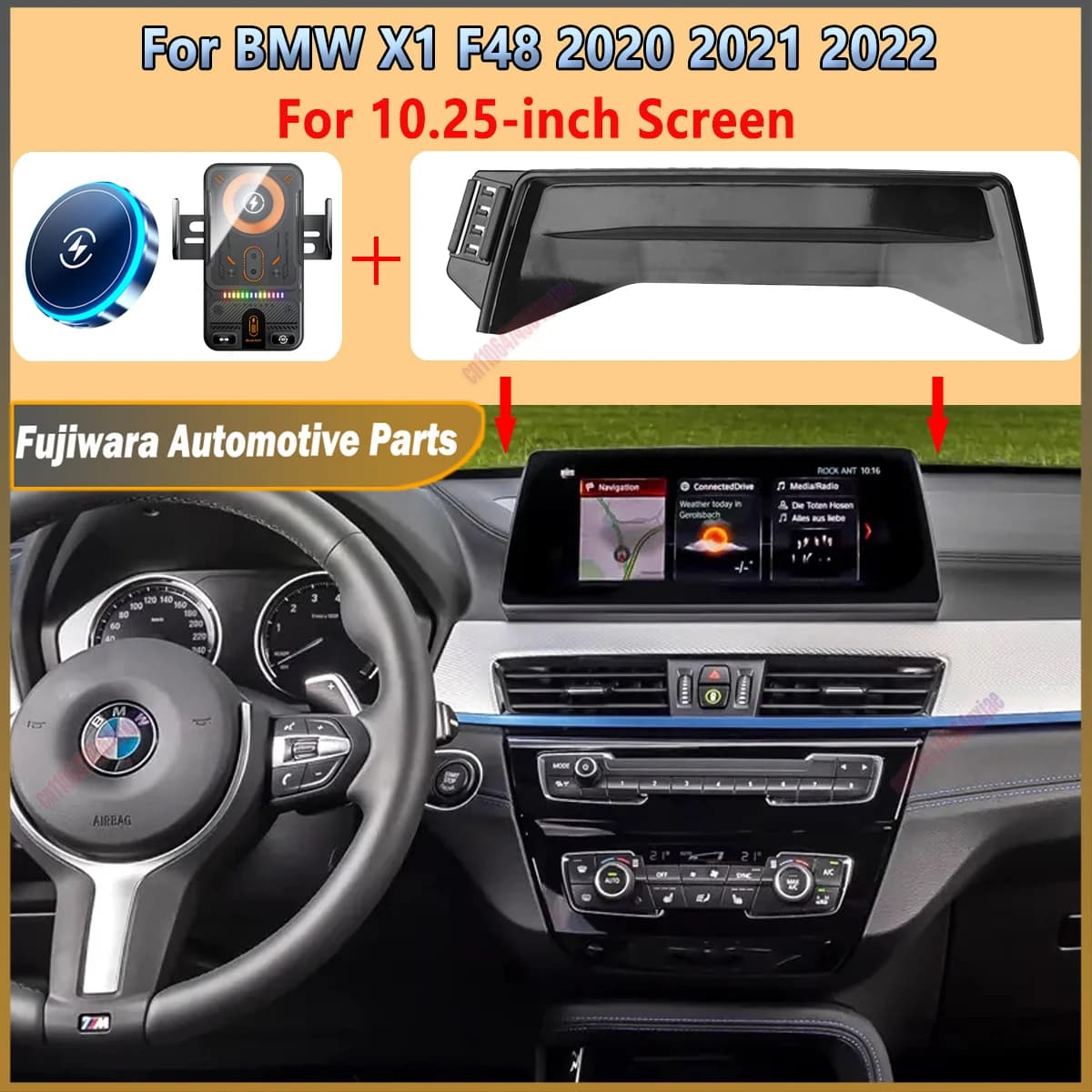 For BMW X1 F48 2020-2022 Car Phone Screen Holder Magnetic Wireless Charging For Screen Car phone Mount