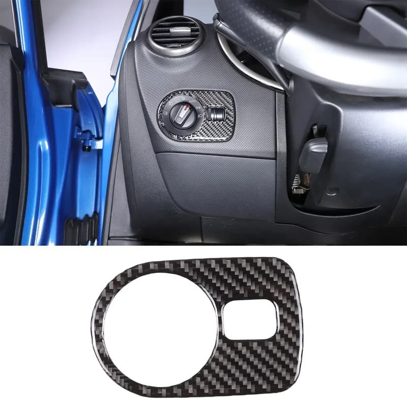 Real  Carbon Fiber (Soft) For 2008-2012 Seat Leon Headlight Adjustment Switch Panel Sticker Car Accessories