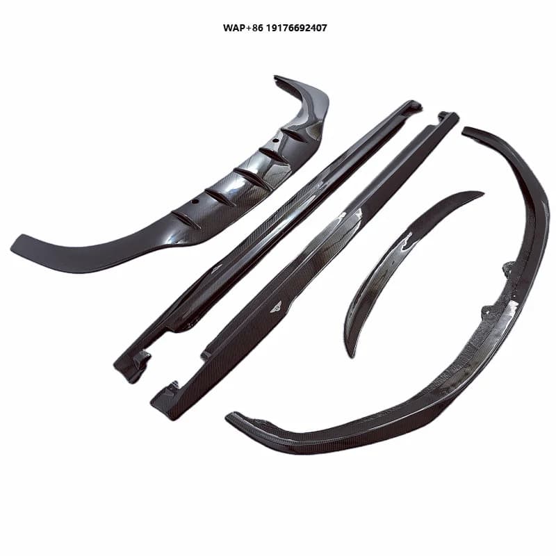 For Continental GT 2 Door Version W12 Style Body Cover Front Bumper Edge Side Skirts Rear Diffuser Carbon Fiber