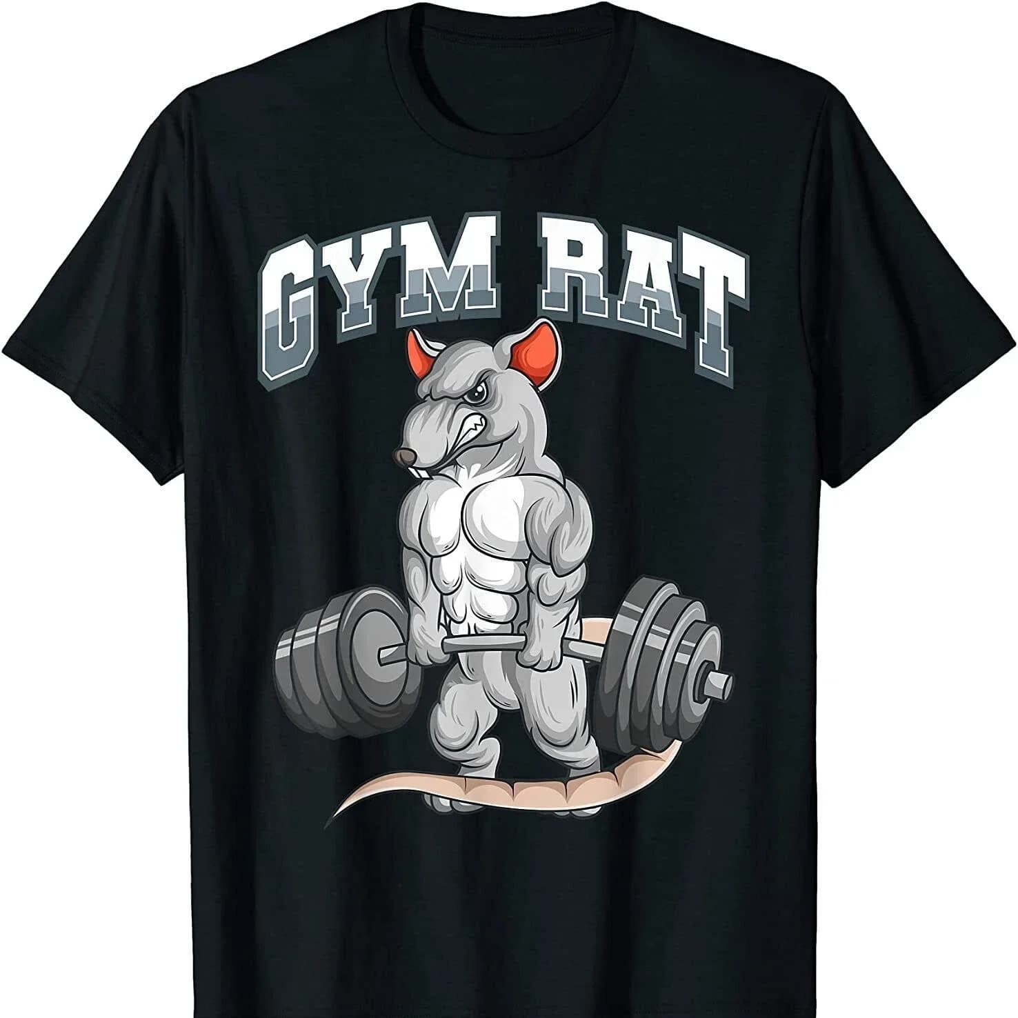 Gym Rat Bodybuilding Weightlifting Weights Training Fitness T-Shirt 100% Cotton O-Neck Short Sleeve Summer Casual Mens T-shirt