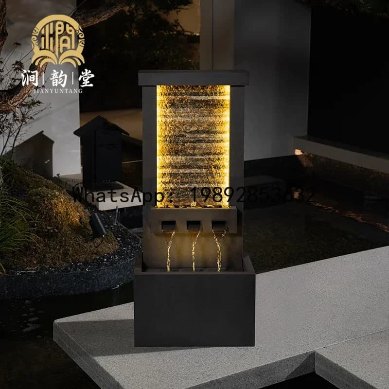 L13- Curtain Wall Flowing Water Ornament Wealth-Attracting Water Feature Housewarming Gift Decoration Floor Fountain Landscape
