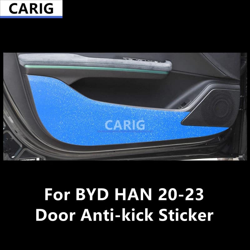 For BYD HAN 20-23 Door Anti-kick Sticker Modified Carbon Fiber Pattern Interior Car Film Accessories Modification