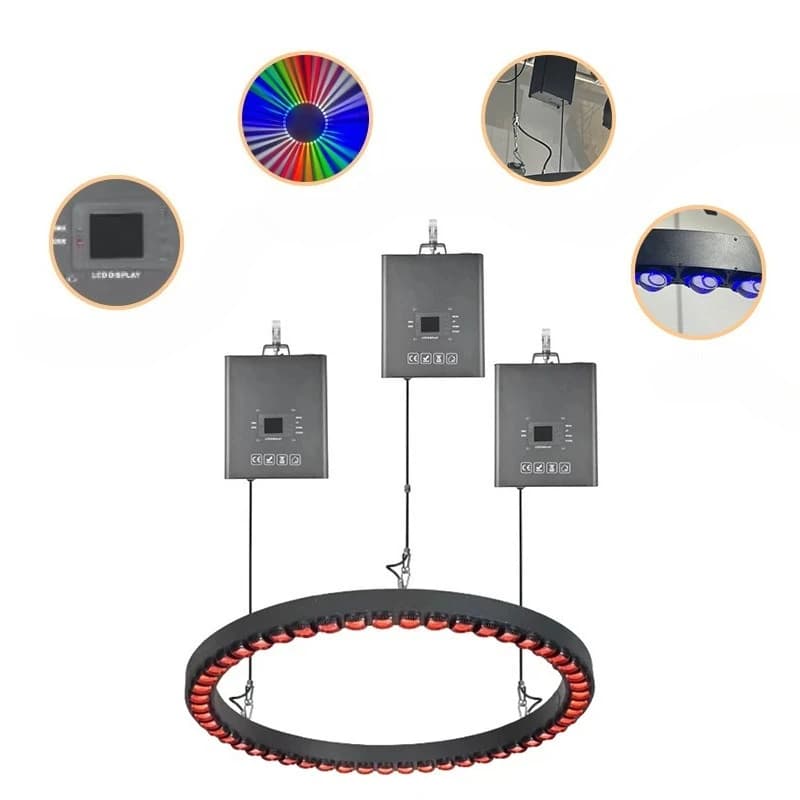 LED lifting ring light, full color round light stage suspension matrix, lifting ring light
