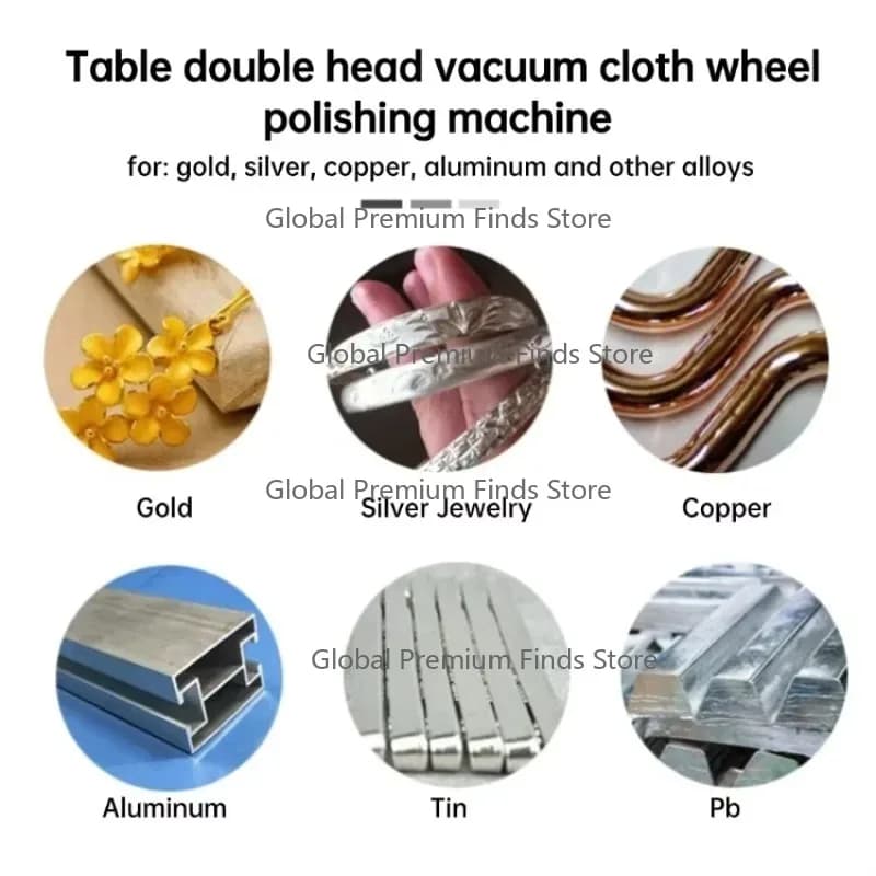 2800rpm Double Head Turbine Jewelry Polisher | DM-1 Bench Machine with Dust Collector for Gold Silver