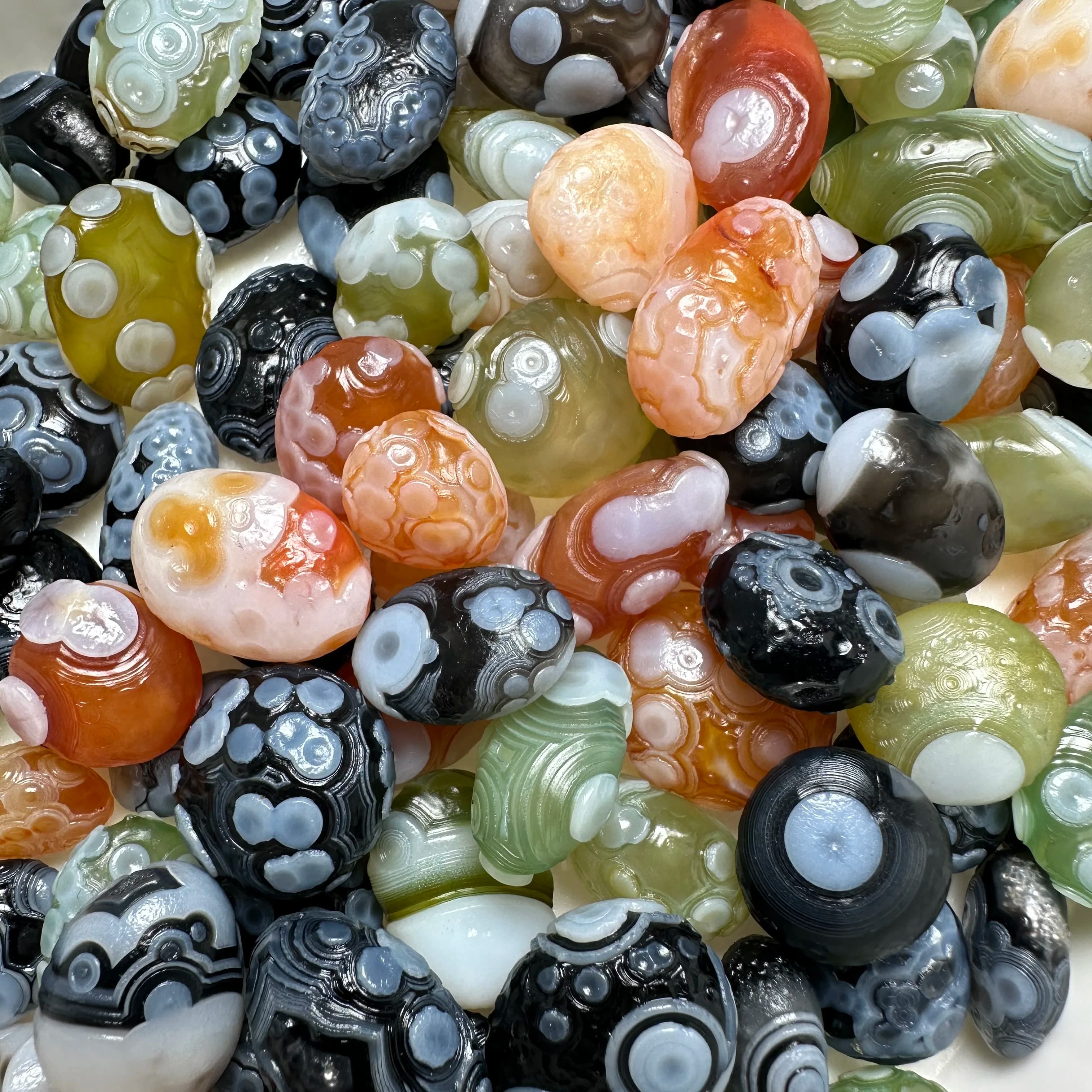 Natural Colorful Sardonyx Agate Alxa Gobi Eye Mineral Specimen Energy Crystal Chakra Reiki Healing Stone Garden Home Decor Gift