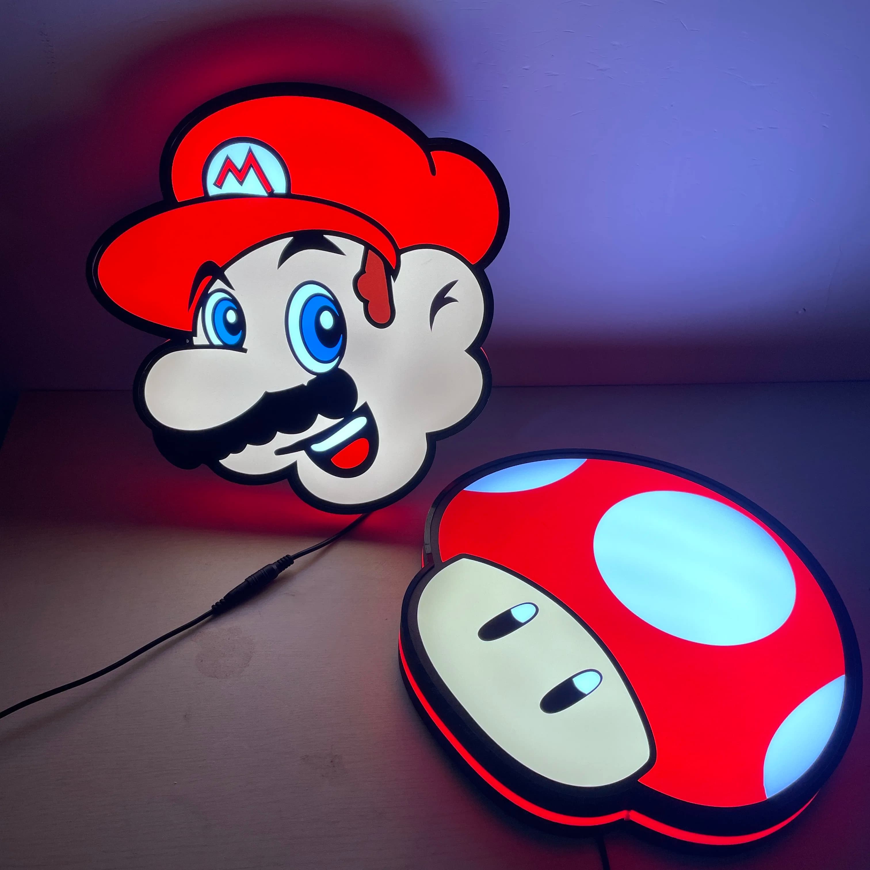 Custom Neon Super Mushroom LED Neon Like SVG Teenager Kids Gift Bedroom Wall Hanging Table Plant Decor Night Light