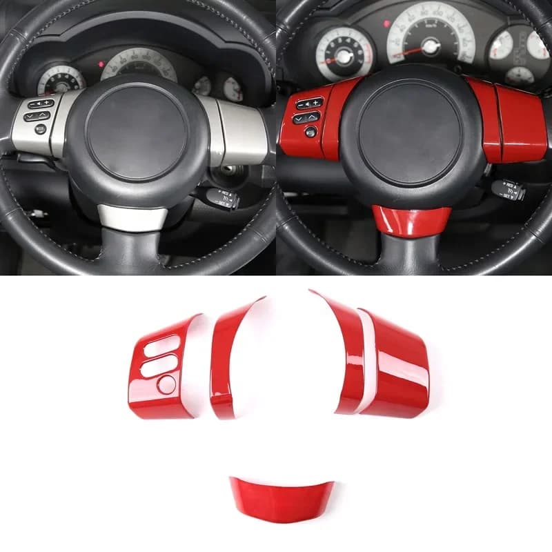 For 2007-2021 Toyota FJ Cruiser ABS carbon fiber steering wheel button decoration cover sticker interior decoration accessories