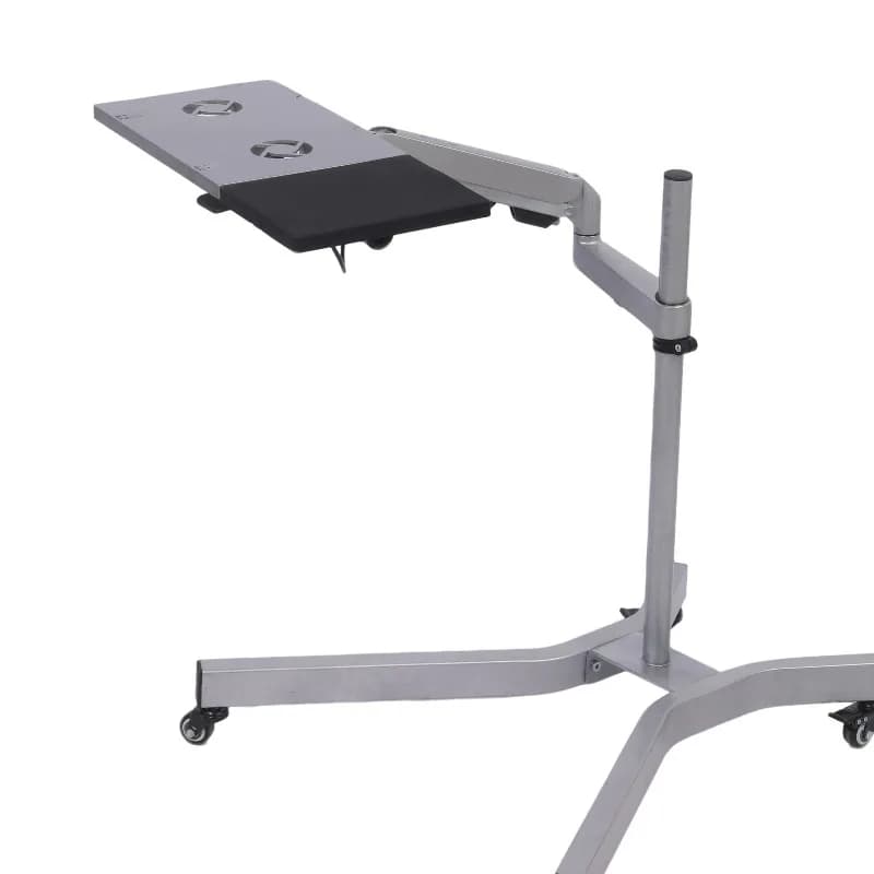 Mobile Height-Adjustable Desk: A simple one-touch adjustable laptop stand for a simple bedside computer desk at home