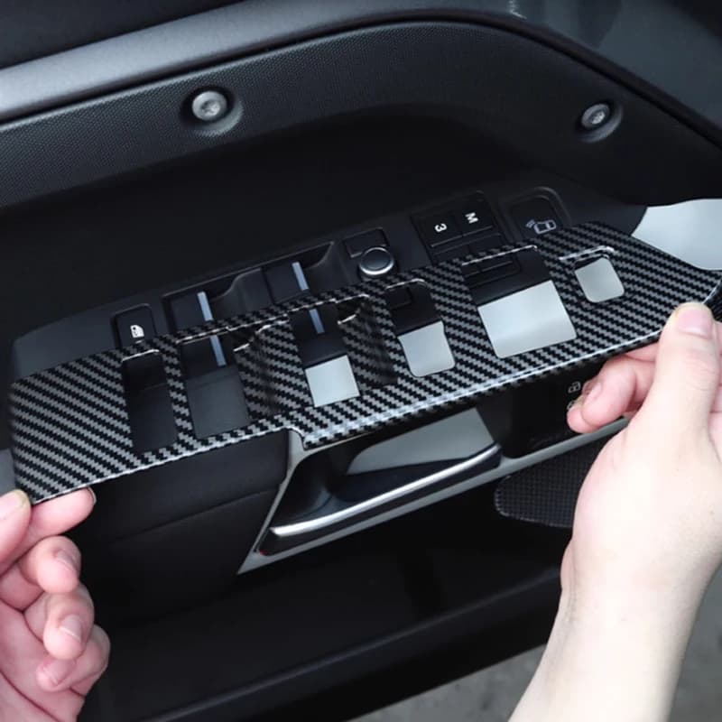 For Land Rover Defender 110 2020-2022 4Pcs ABS Car Glass Lift Switch Panel Decorative Frame LHD Auto Accessories