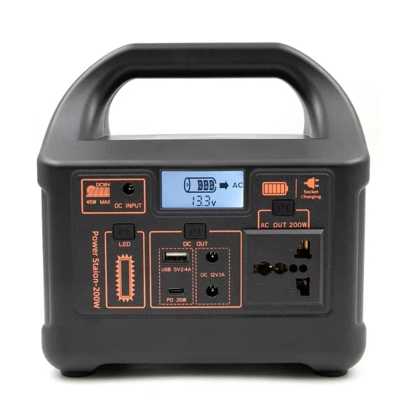 200W Small Quiet Outdoor Portable Backup Power Solar Generator Camping Power Station