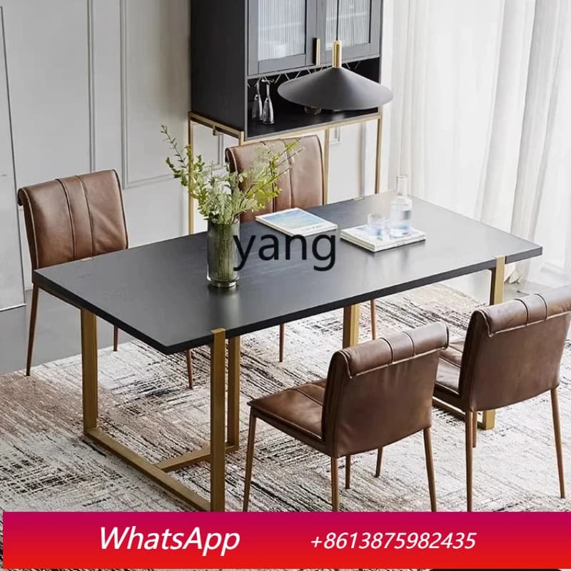 LMM light luxury urban log dining table modern simple small apartment restaurant rectangular dining table
