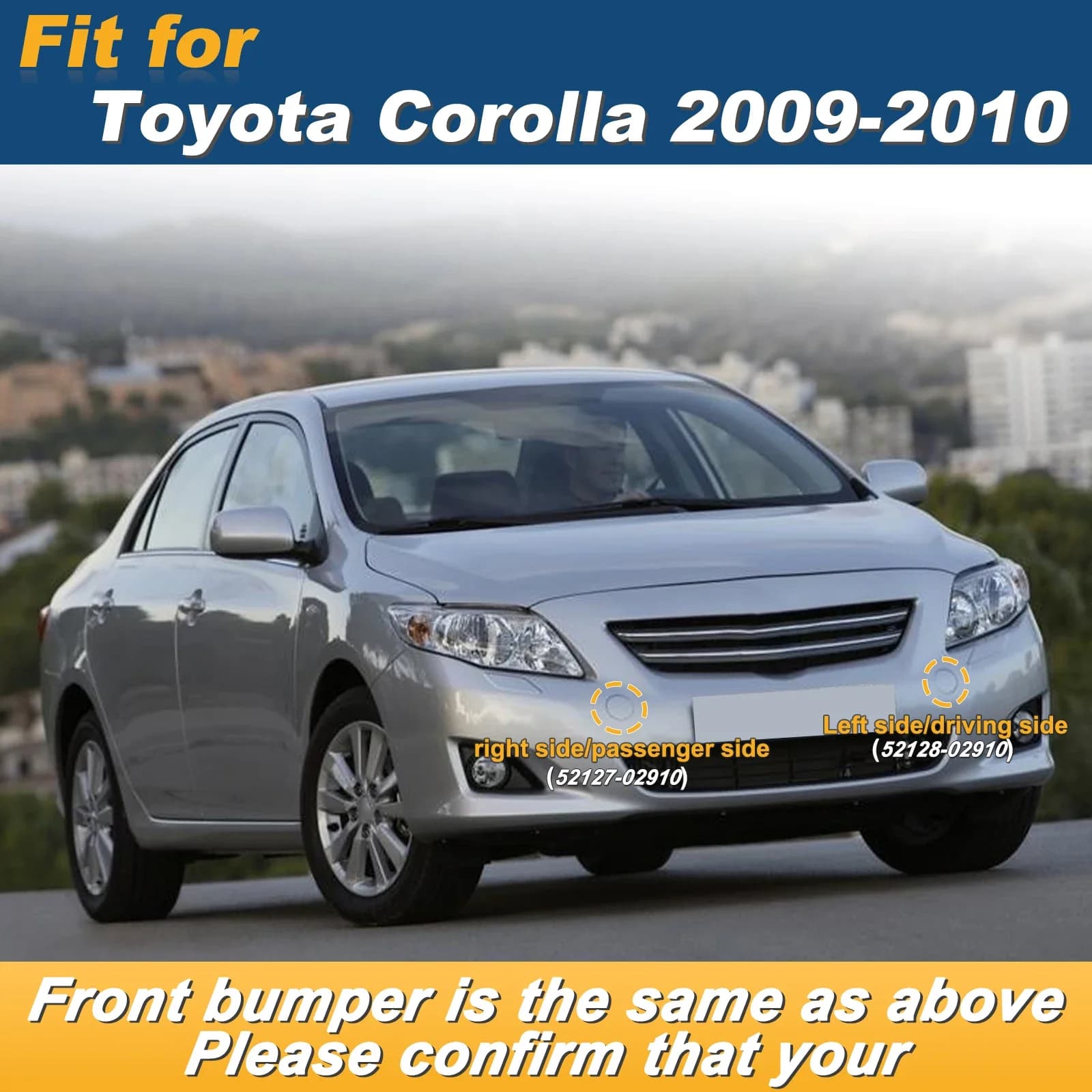 For Toyota Corolla 2008-2010 Front Bumper Tow Hook Cover Caps Left Right Pair Parts 5212802910 5212702910
