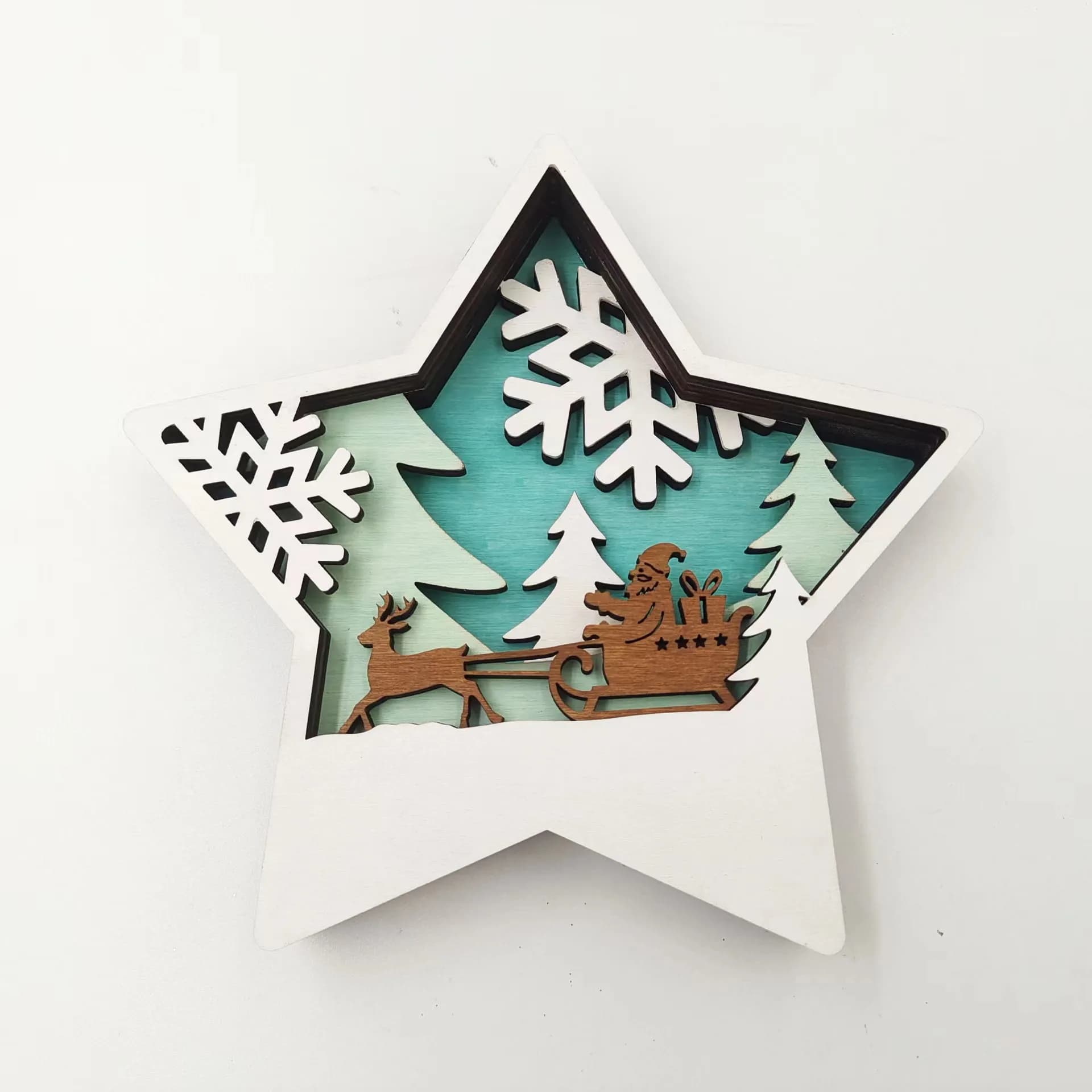 Christmas wooden handicrafts Santa snowman ornament creative three-dimensional home decoration