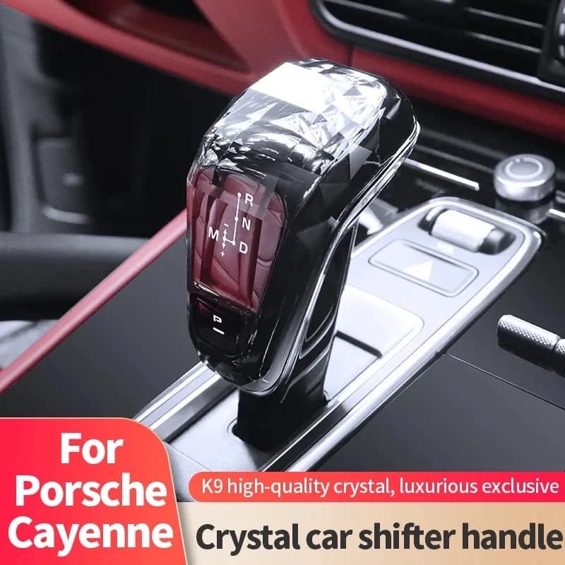 for Porsche Cayenne 2018 2019 2020 2021 2022 2023 Crystal Car Gears Shift Knob Cover Gears Knob Protective Sticker