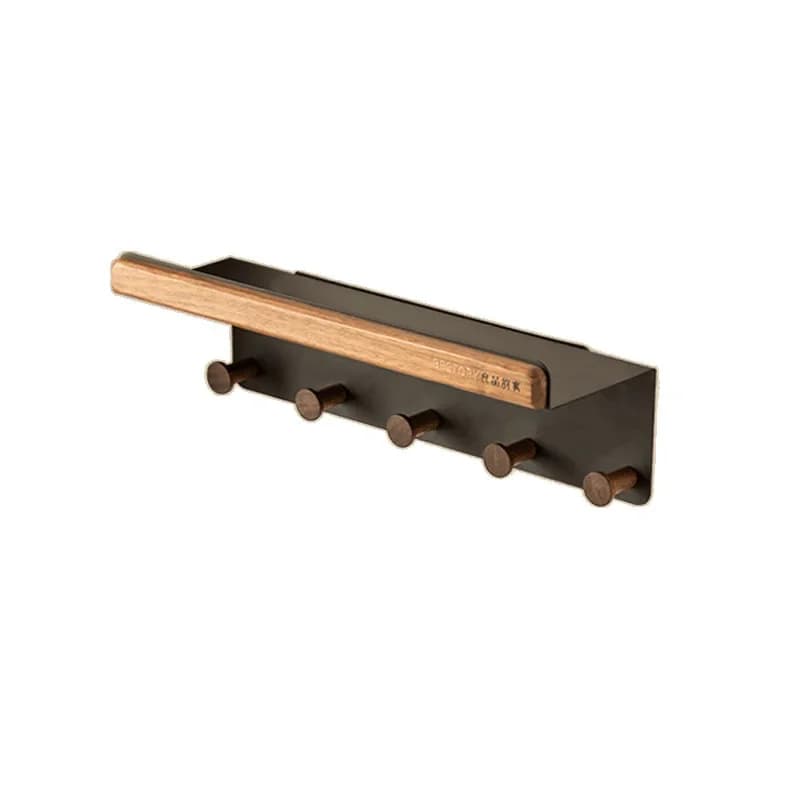 Walnut Wall Shelf Entrance Living Room No Punching Door Back Key Creative Hat Key Hook