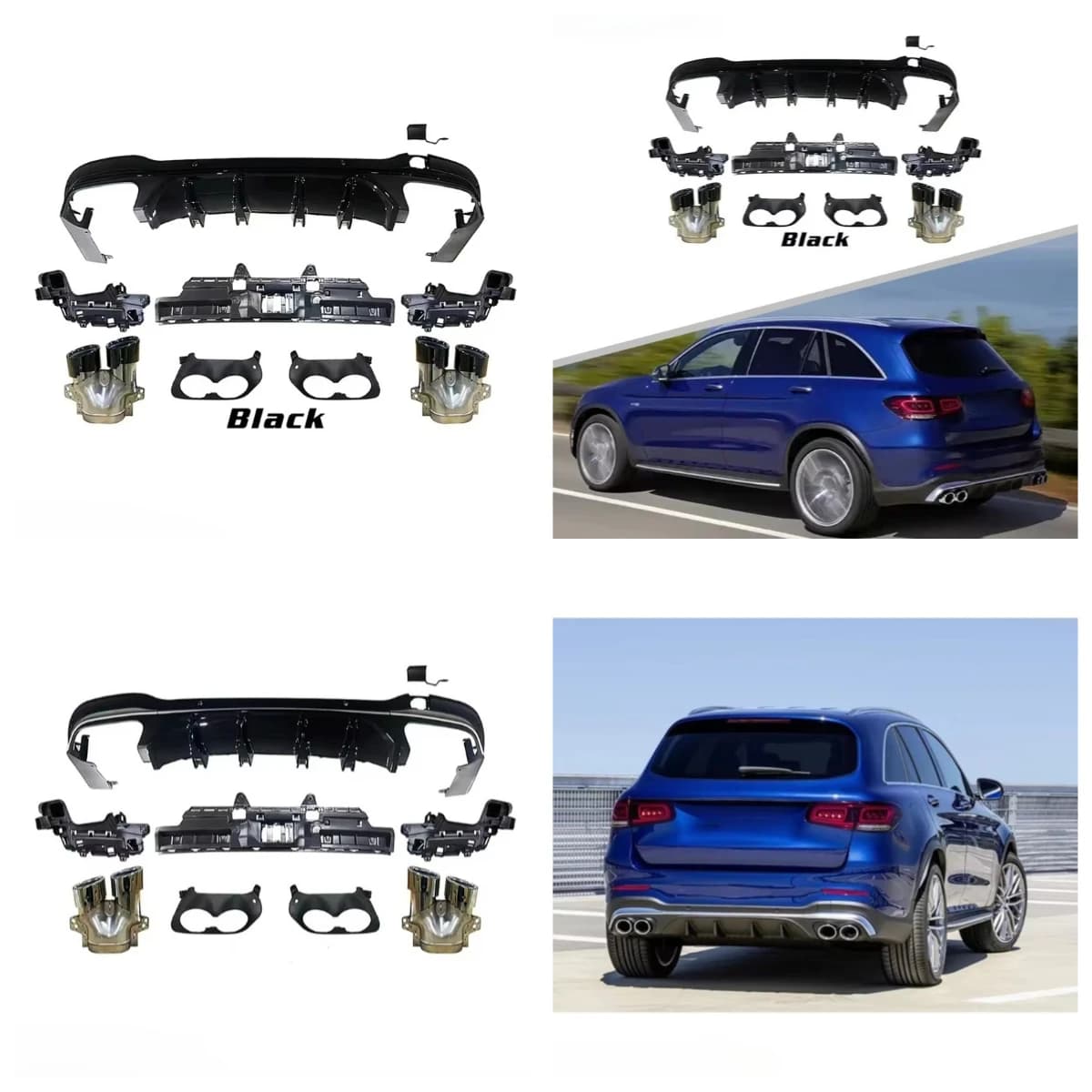 Stlf GLC43 Style Car Bumper Accessories Rear Diffuser For X253 2019+