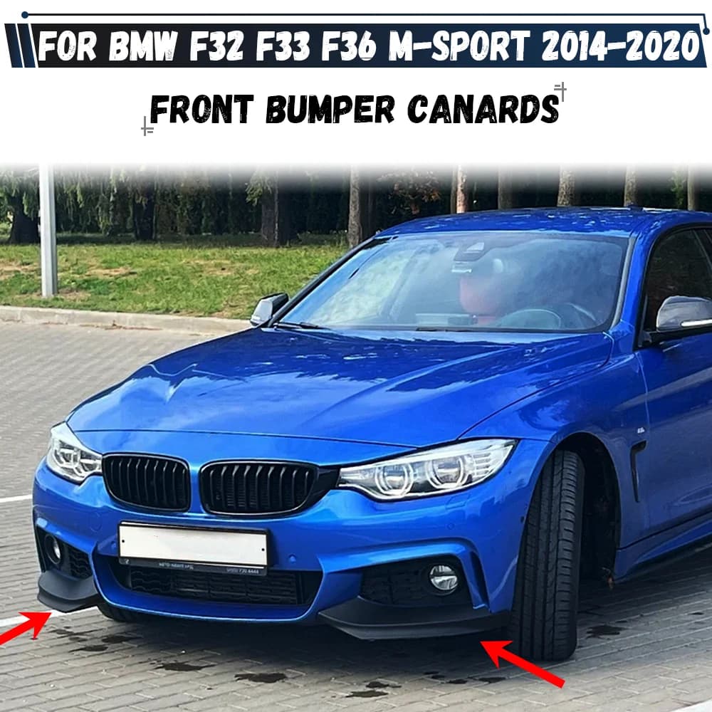 For BMW 4 Series F32 F33 F36 M-Sport 2014-2020 Front Bumper Lip Splitter Canards Spoiler Car Fog Lamp Cover Grille