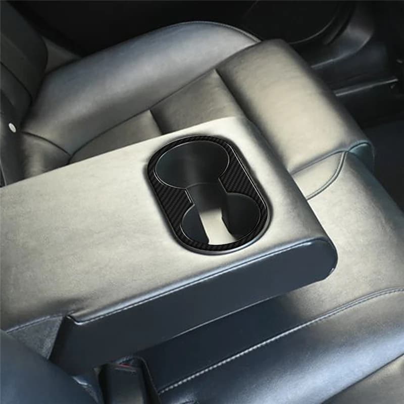 Carbon fiber Car Rear Center Armrest Cup Holder Trim Cover Frame Stickers For Mazda 6 2014-2015 With Automatic Transmission