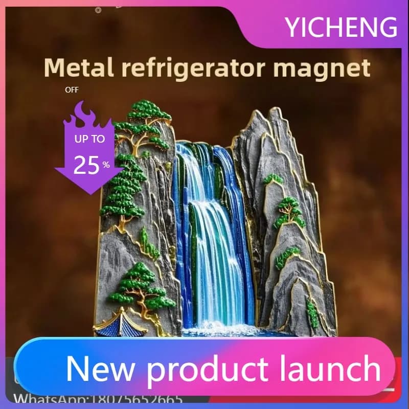 LYY  Jiangxi Sandiequan Metal Magnetic Fridge Magnet Huangguoshu Personalized Creative Gift