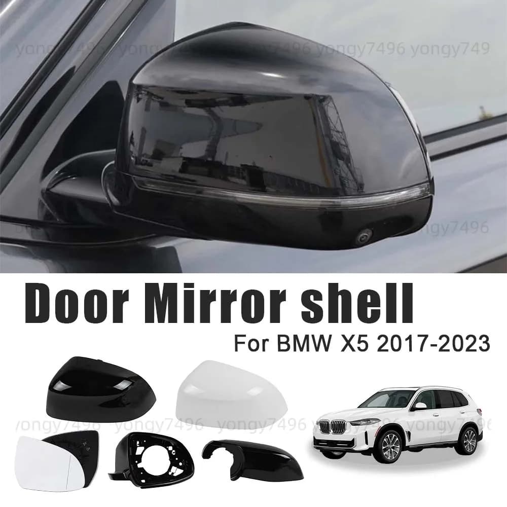 Cars Accessories Door Mirror Shell For BMW X5 2017-2023 Protective Cover Picture Heated Lens White Black Car Decoration Replace