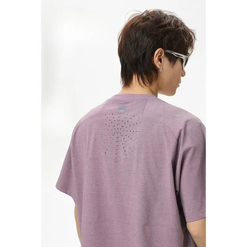 Light Outdoor Cool Breathable Running Sports T-shirt for Men Summer Thin Solid Color Loose Texture Casual Short-sleeved T-shirt