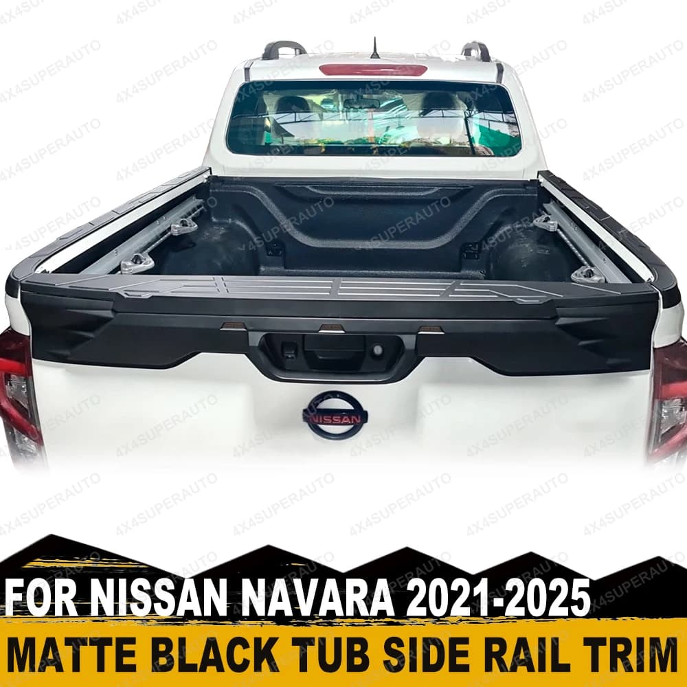 4PCS Tub Side Rail Trim Covers For Nissan Navara D23 2021 2022 2023 2024 2025 NP300 Frontier Car Rail Guard Protector Double Cab